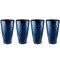 23.75"H Set of 4 Oversized Wavy Texture Cobalt Blue Tall Plastic Planter